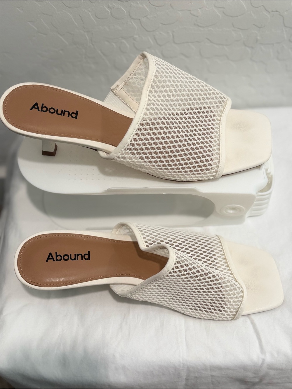 Abound Ivory Mesh Slide Mules